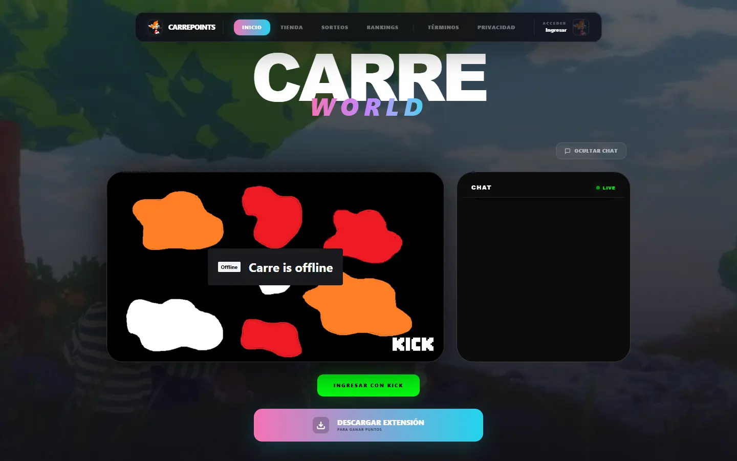 CarreWorld · CarrePoints en escritorio